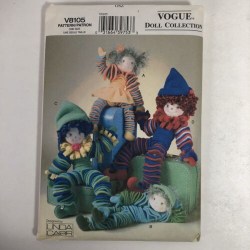 8105 VOGUE 15''-20'' FLEECE CIRCLE CLOWN DOLLS PATTERN